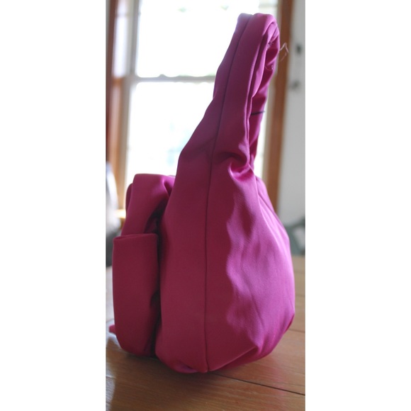 Zara NWT Fuchsia Pink Mini Tote bag with Flower Detail - Picture 9 of 11